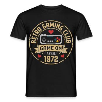 Avril 1972 Anniversaire avril 1972 Rétro - T-shirt homme - noir - Devant - AI Model Male 178 light (178cm)