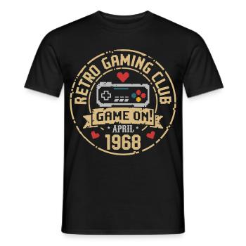 Avril 1968 Anniversaire avril 1968 Rétro - T-shirt homme - noir - Devant - AI Model Male 178 light (178cm)