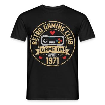 April 1971 Anniversary April 1971 Retro - Men's T-Shirt - black - Front - AI Model Male 178 light (178cm)