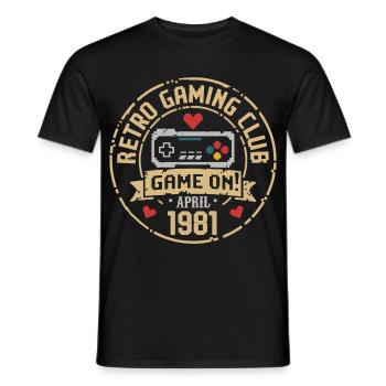 April 1981 Jubiläum April 1981 Retro - Männer T-Shirt - Schwarz - Vorne - AI Model Male 178 light (178cm)
