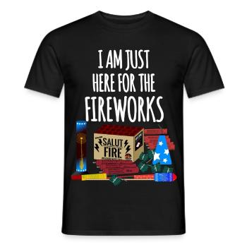 Pyro Drôle Drôle de Feux d’artifice Réveillon du Nouvel An - T-shirt homme - noir - Devant - AI Model Male 178 light (178cm)