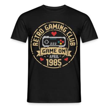 Avril 1985 Anniversaire avril 1985 Rétro - T-shirt homme - noir - Devant - AI Model Male 178 light (178cm)