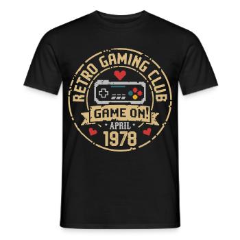 April 1978 Jubiläum April 1978 Retro - Männer T-Shirt - Schwarz - Vorne - AI Model Male 178 light (178cm)