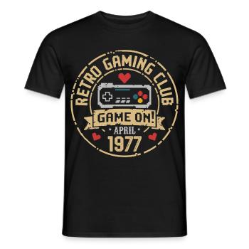 April 1977 Anniversary April 1977 Retro - Men's T-Shirt - black - Front - AI Model Male 178 light (178cm)
