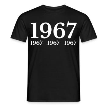 1967 - Men's T-Shirt - black - Front - AI Model Male 178 light (178cm)