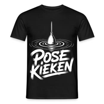 Angler Pose Design - Men's T-Shirt - black - Front - AI Model Male 178 light (178cm)
