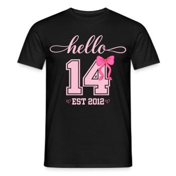 Hello 14 Est 2012 Mädchen Geburtstag Design - Männer T-Shirt - Schwarz - Vorne - AI Model Male 178 light (178cm)