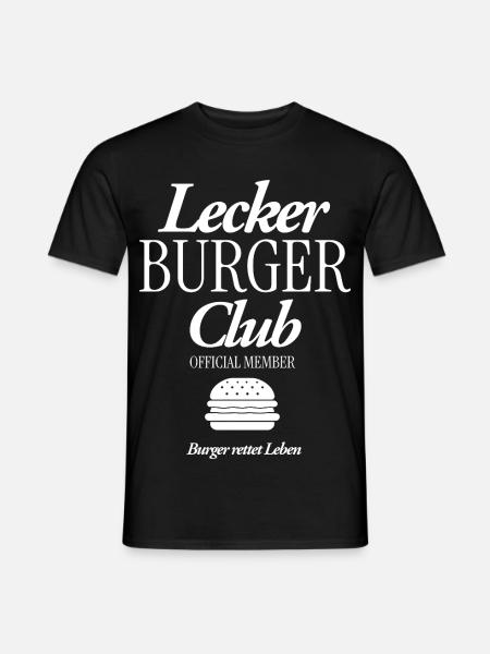 Lecker Burger Club - Männer T-Shirt - Schwarz