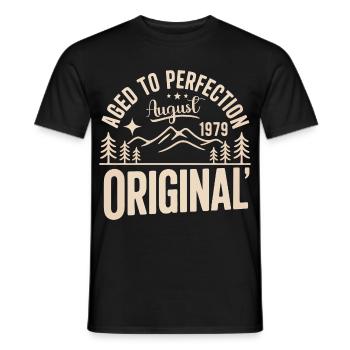 août 1979 – Légende des sommets et montagnes - T-shirt homme - noir - Devant - AI Model Male 178 light (178cm)