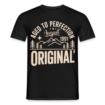 août 1991 – Légende des sommets et montagnes - T-shirt homme - noir - Devant - AI Model Male 178 light (178cm)