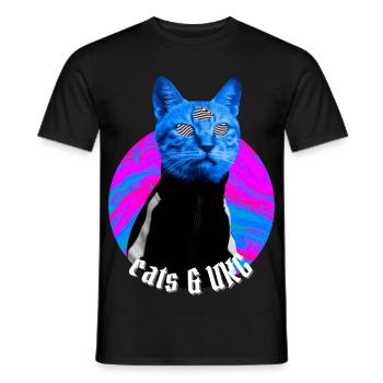 Cats & UKG Chat UK Garage Music Rave Outfit - Men's T-Shirt - black - Front - AI Model Male 178 light (178cm)