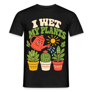 I water my plants - Men's T-Shirt - black - Front - AI Model Male 178 light (178cm)