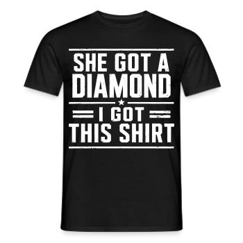 Diamant-Hochzeitshumor und lustige Hochzeit - Männer T-Shirt - Schwarz - Vorne - AI Model Male 178 light (178cm)