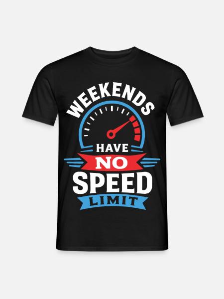 Wochenende ohne Tempolimit - Männer T-Shirt - Schwarz