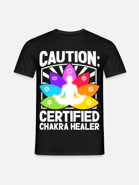Vorsicht - Chakra-Profi - Männer T-Shirt - Schwarz