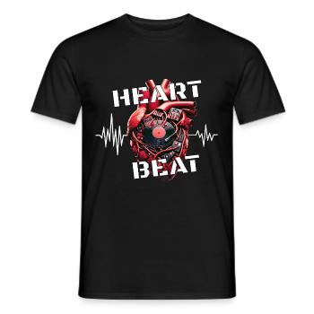 Original Heartbeat / T-Shirt / Heart / Techno - Men's T-Shirt - black - Front - AI Model Male 178 light (178cm)