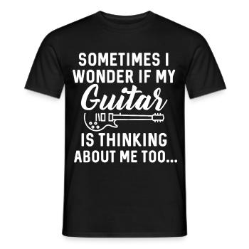 My Guitar Is Thinking About Me - Men's T-Shirt - black - Front - AI Model Male 178 light (178cm)