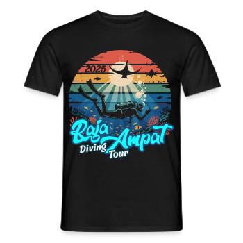 DivingTour RajaAmpat 2025 - Men's T-Shirt - black - Front - AI Model Male 178 light (178cm)