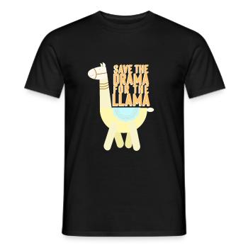 Save the Drama for the Lama - Men's T-Shirt - black - Front - AI Model Male 178 light (178cm)