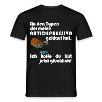 Antidepressiva Dieb - Männer T-Shirt - Schwarz - Vorne - AI Model Male 178 light (178cm)