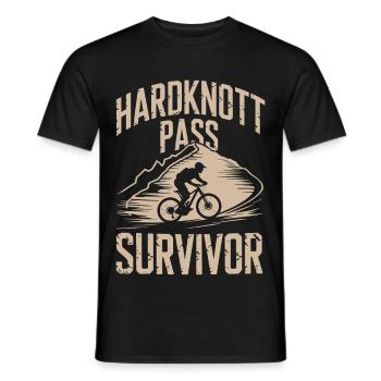 Hardknott Pass Survivor Biker Cyclist Mountainbike - Men's T-Shirt - black - Front - AI Model Male 178 light (178cm)