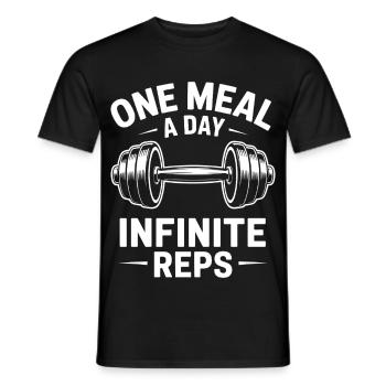 OMAD – Infinite Reps Intermittent Fasting Fitness - Men's T-Shirt - black - Front - AI Model Male 178 light (178cm)