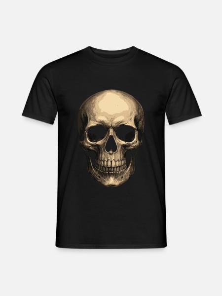 Teschio realistico - Arte del teschio - T-shirt uomo - nero
