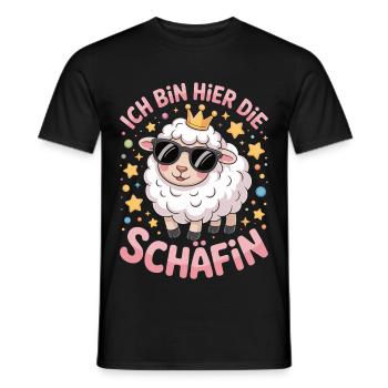 I'm the Sheep Here – Funny Self-Confident - Men's T-Shirt - black - Front - AI Model Male 178 light (178cm)