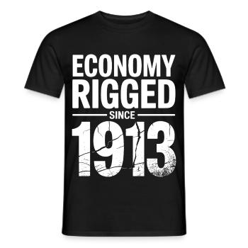 L’économie est truquée depuis 1913 – Critique anti-cash fed - T-shirt homme - noir - Devant - AI Model Male 178 light (178cm)