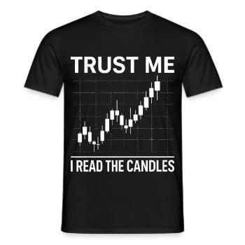 Croyez-moi, j’ai lu la citation de trading amusante des bougies - T-shirt homme - noir - Devant - AI Model Male 178 light (178cm)