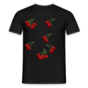 80s 90s Cherry Fruit Fruit Fruit - Men's T-Shirt - black - Front - AI Model Male 178 light (178cm)