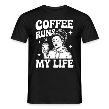 Le café dirige ma vie - T-shirt homme - noir - Devant - AI Model Male 178 light (178cm)