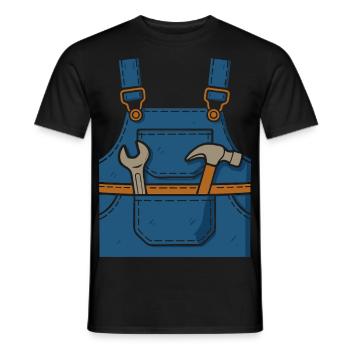 Werkzeug immer dabei – Latzhose - Männer T-Shirt - Schwarz - Vorne - AI Model Male 178 light (178cm)
