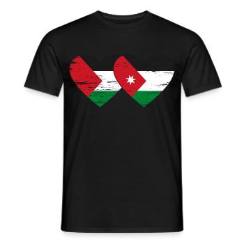 Palestine Jordanie drapeau coeur utilisé - T-shirt homme - noir - Devant - AI Model Male 178 light (178cm)