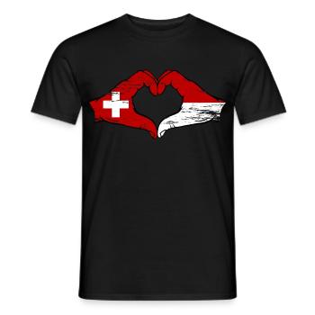 Suisse Monaco Drapeau Aiguilles Coeur Utilisé - T-shirt homme - noir - Devant - AI Model Male 178 light (178cm)