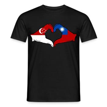 Singapore Taiwan Hands Heart Shape - Men's T-Shirt - black - Front - AI Model Male 178 light (178cm)