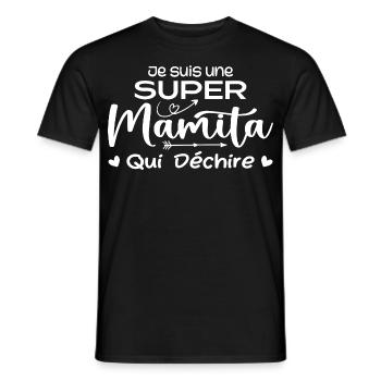 Ich bin eine Super-Mamita, die reißt - Männer T-Shirt - Schwarz - Vorne - AI Model Male 178 light (178cm)