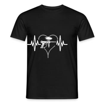 Herzschlag Paintball Spieler Team - Männer T-Shirt - Schwarz - Vorne - AI Model Male 178 light (178cm)