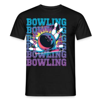 Bowling fun for bowling fans: Dynamic - Men's T-Shirt - black - Front - AI Model Male 178 light (178cm)