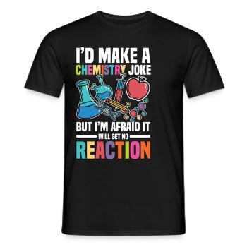 I'd make a chemistry joke but - Men's T-Shirt - black - Front - AI Model Male 178 light (178cm)