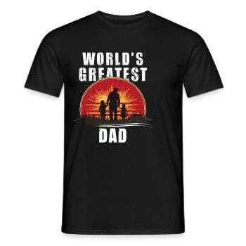 World's Greatest Dad silhouette with kids in the - Men's T-Shirt - black - Front - AI Model Male 178 light (178cm)