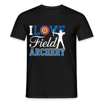 I Love Field Archery Silhouette Target - Men's T-Shirt - black - Front - AI Model Male 178 light (178cm)