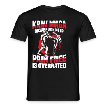 Krav Maga : Parce que se réveiller sans douleur - T-shirt homme - noir - Devant - AI Model Male 178 light (178cm)