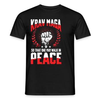 Krav Maga: So That One May Walk In Peace - Men's T-Shirt - black - Front - AI Model Male 178 light (178cm)