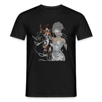 Sorcière élégante avec des écailles et une épée - - T-shirt homme - noir - Devant - AI Model Male 178 light (178cm)