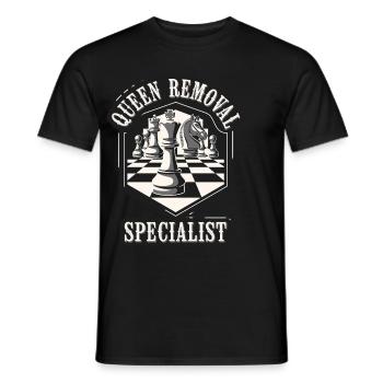 Chess Player Queen Removal Specialist Strategy - Men's T-Shirt - black - Front - AI Model Male 178 light (178cm)