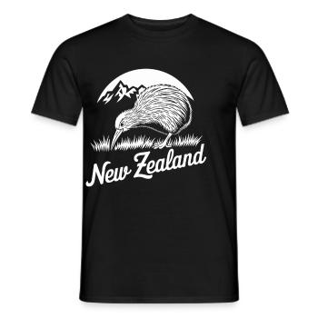 Nouvelle-Zélande Kiwi Mountains Nature Adventure Design - T-shirt homme - noir - Devant - AI Model Male 178 light (178cm)