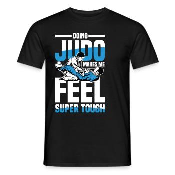 Judo Macht Mich Richtig Stark Und Super Zäh - Männer T-Shirt - Schwarz - Vorne - AI Model Male 178 light (178cm)