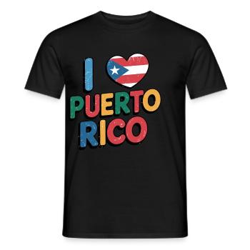 Ich Liebe Puerto Rico Herz Flagge Stolz - Männer T-Shirt - Schwarz - Vorne - AI Model Male 178 light (178cm)