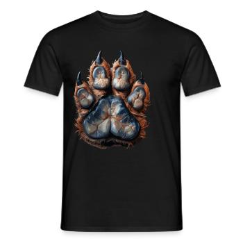Detailed wolf paw print for - Men's T-Shirt - black - Front - AI Model Male 178 light (178cm)